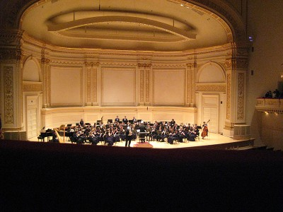 Carnegie Hall New York: David Childs, Sean O'Neil & the CCVG Youth Wind Orchestra in full flow during the Jenkins Concerto.